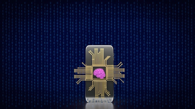 The Brain and it gadget for Ai or machine learning concept 3d rendering