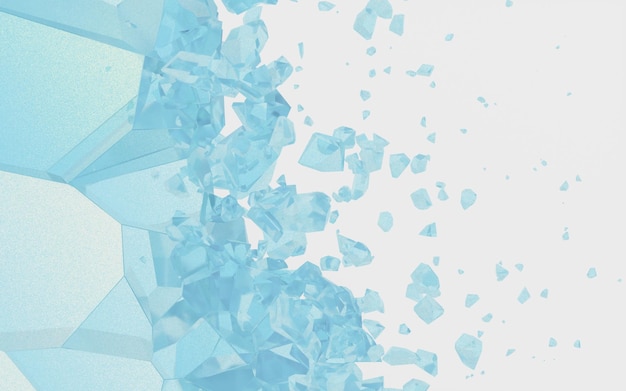 the broken gradation of glass 3d rendering