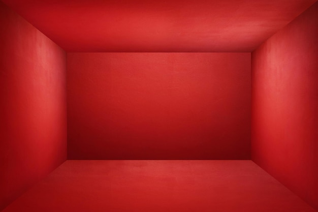 The floor and walls of the room are red as the background