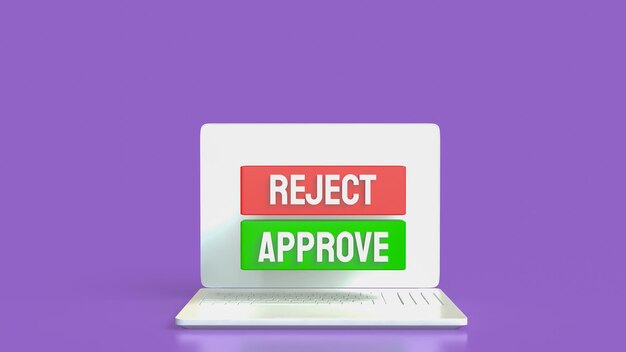 the green approve and red reject image 3d rendering