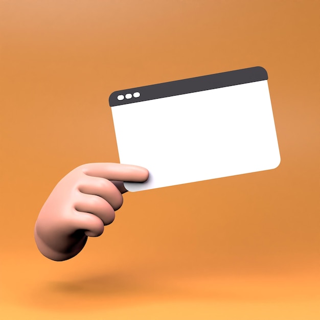The hand is holding a file 3D render illustration