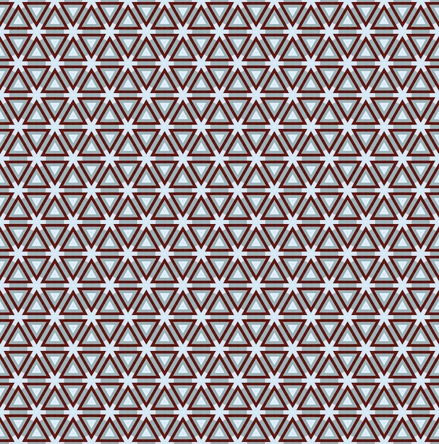 The pattern of the triangles is made up of brown and white colors.