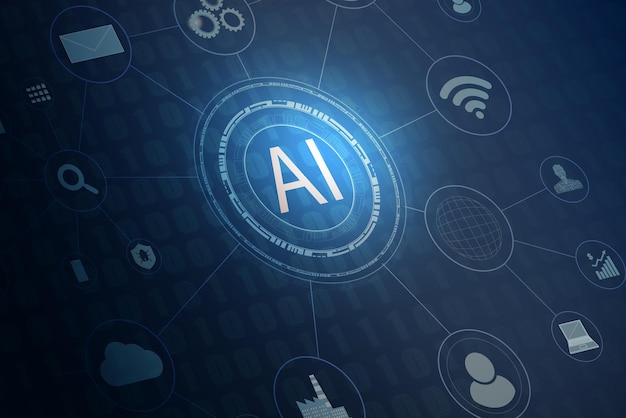 The Screen Icon artificial intelligence AI help in business job