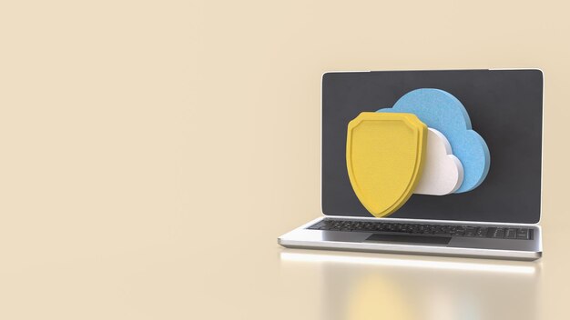 The Shield and Cloud for Technology concept 3d Rendering