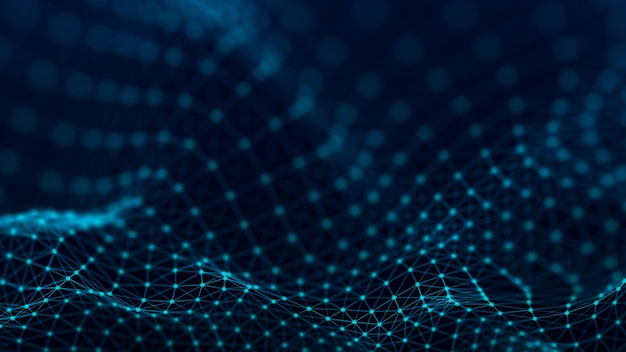 The structure of the network connection of points and lines Data technology Digital background 3D rendering