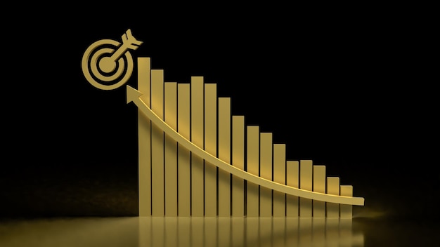 The Target and chart for Business concept 3d Rendering