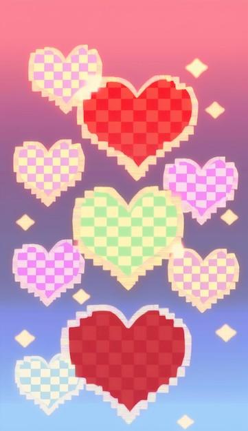 there are many hearts that are arranged in a pattern generative ai