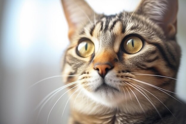 There is a cat that is looking up at something generative ai