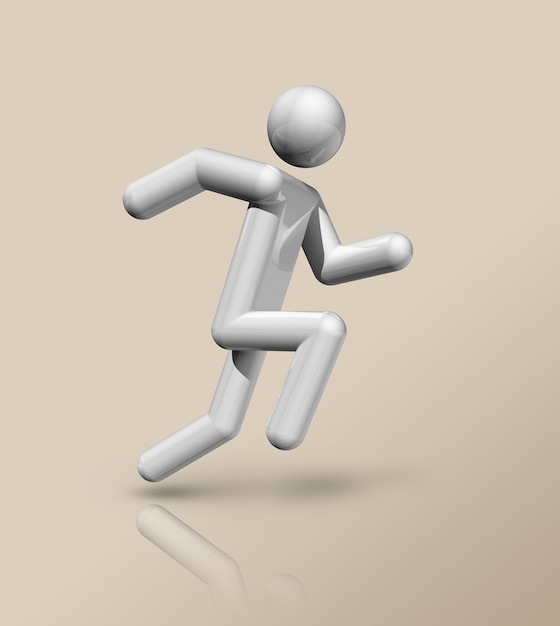 Three dimensional athletics symbol, olympic sports. Illustration