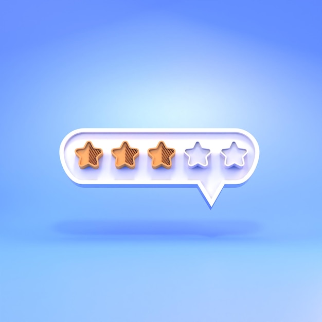 three star comments the concept of evaluation and rating 3d rendering