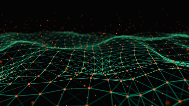 Tiedon rakenteellinen yhteys Tiedonsiirto verkkoyhteydessä Abstrakti datatausta 3D-renderöinti