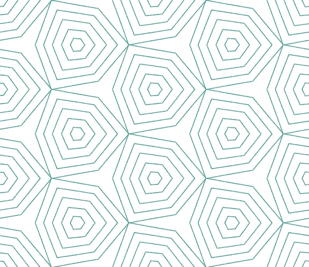 Tiled watercolor pattern Turquoise symmetrical