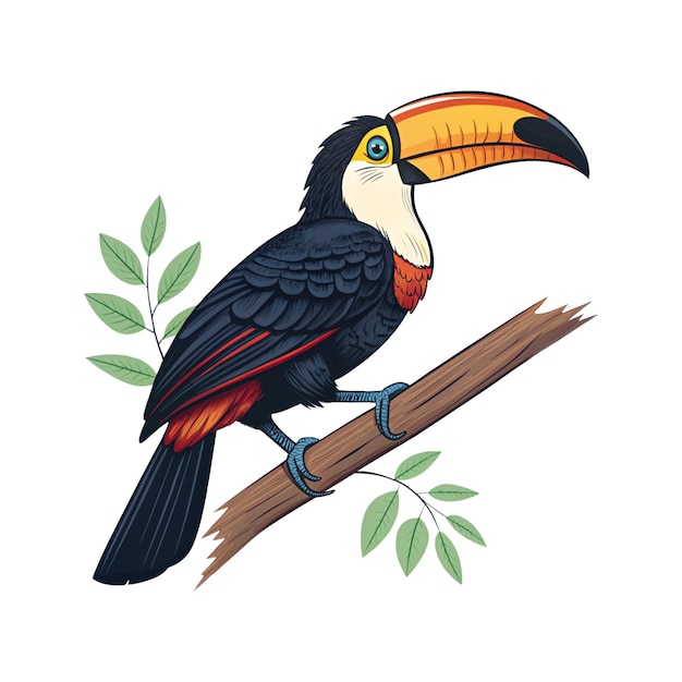 Toucan bird isolated on a white background