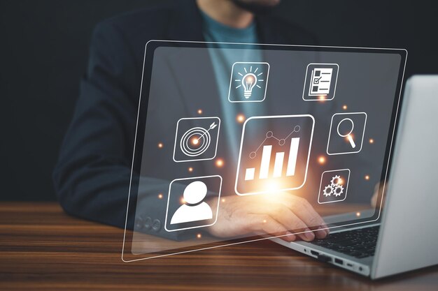 Trading online concept Stock market Business growth Document management