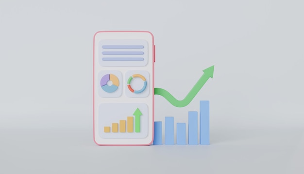 Trading stock with coin on mobile phone crypto currency growth market business investment graph