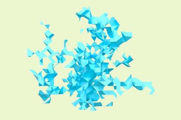 triangular paper with creative shapes 3d rendering
