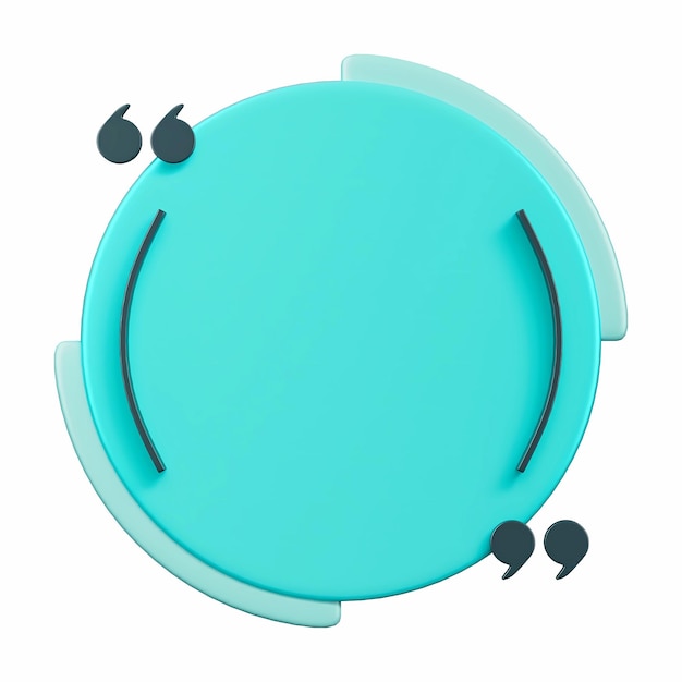 Turquoise Circular Quote Frame with Quotation Marks