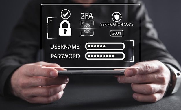Twofactor authentication 2FA security Personal data security