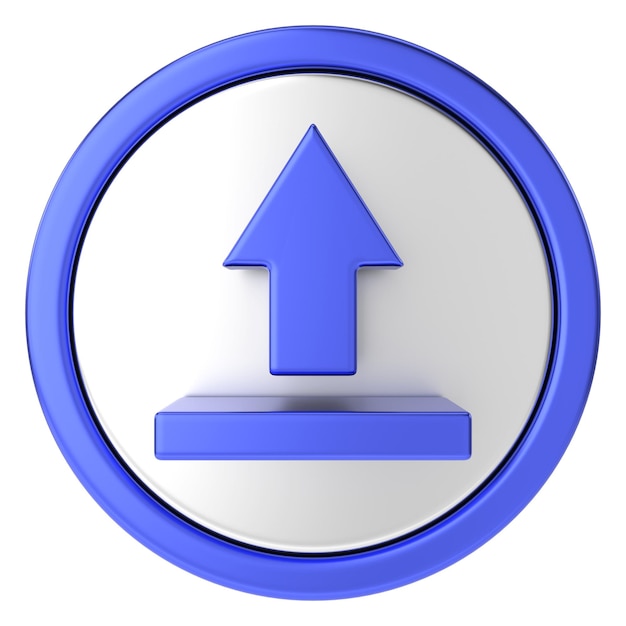 Upload button Upload icon 3D illustration