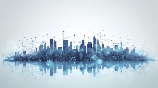 Urban architecture cityscape with space and neon light effect Modern hitech science futuristic technology concept