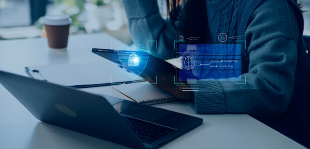 User authentication system with username and password cybersecurity concept information security and encryption secure Internet access technology and cybernetics computer security system