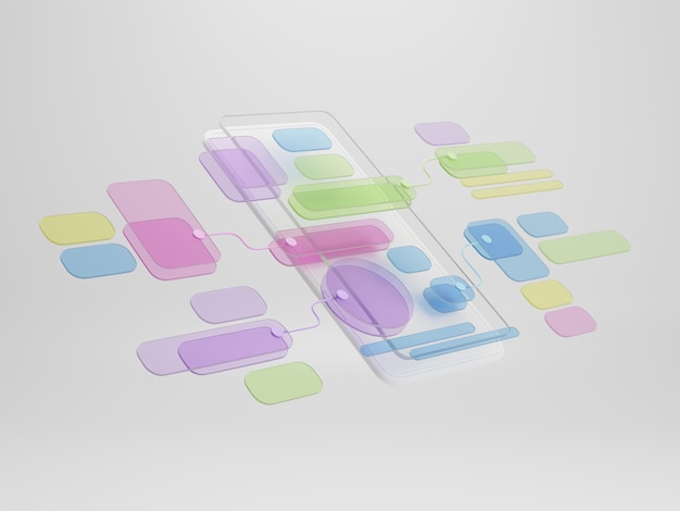 UX UI flowchart application development prototype design.User experience concept.
