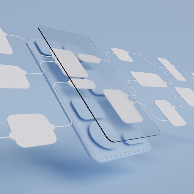 ux ui flowchart application development prototype design.user experience concept.