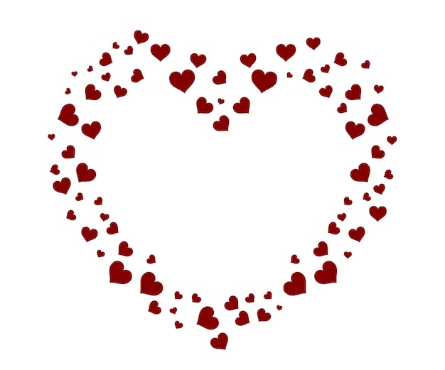 Valentine Red heart shape on white background Isolate