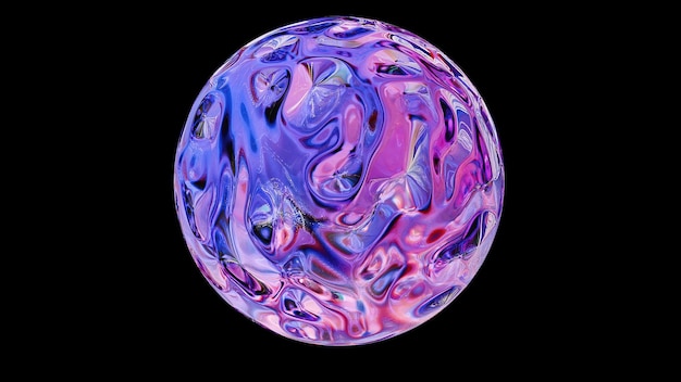 Värikäs lasipallo, tietokoneella luotu 3d-renderöidä
