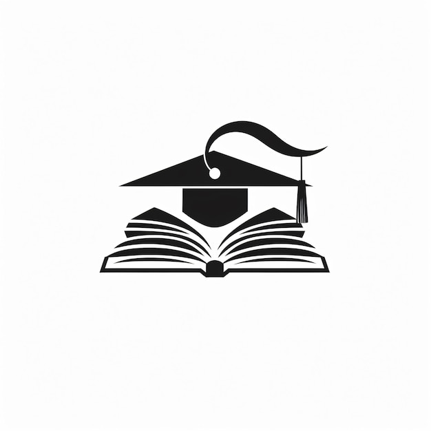 Vector logo of education minimalistic style black on