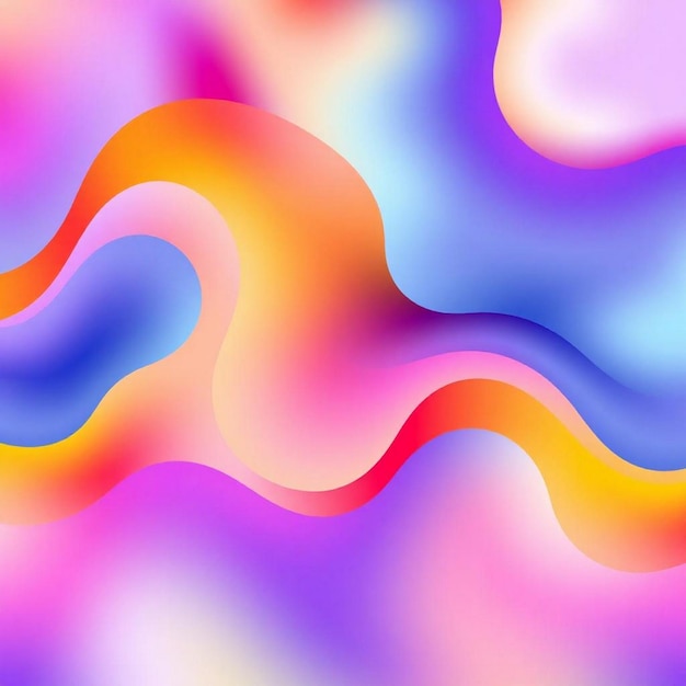 Vibrant Abstract Wavy Shapes Background Colorful Fluid Gradient Design
