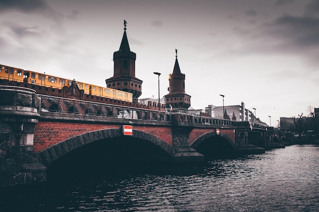 View of oberbaumbrueke under overcast sky