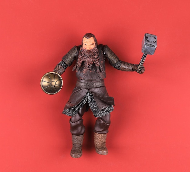viking isolated on red background
