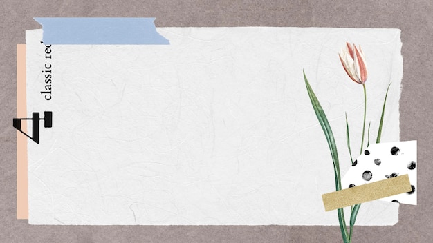Vintage botanical collage background illustration