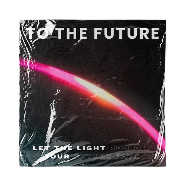 Vinyl cover png wrapped in plastic music record design transparent background