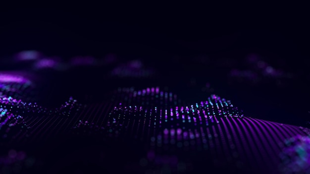 Violet computer technology background Big data visualization Technology landscape Futuristic illustration