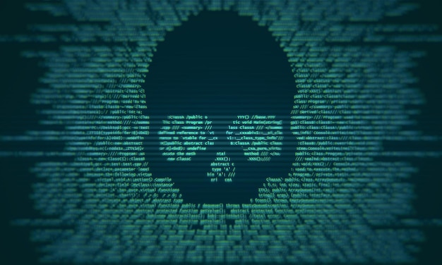 Virus attack and criminal concept
