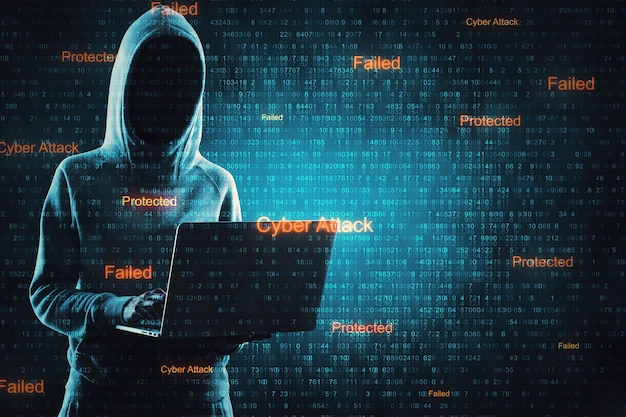 Virus attack and malware concept