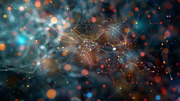 Visualization of neural network inside the human mind realistic photo illustration