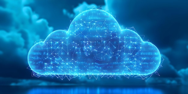 Visualizing Cloud Network Interconnections in Modern Cloud Computing Using a 3D Model Concept Cloud Computing Network Interconnections 3D Model Cloud Technology Data Visualization