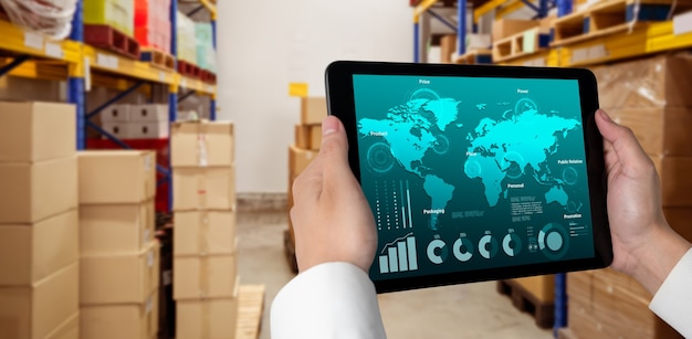warehouse management innovative software in computer for real time monitoring
