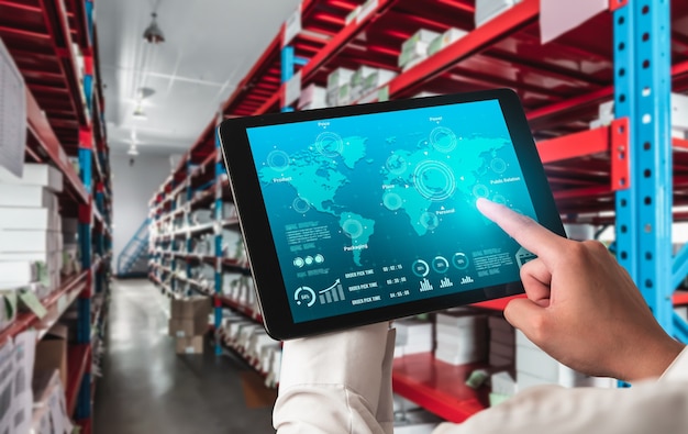 warehouse management innovative software in computer for real time monitoring