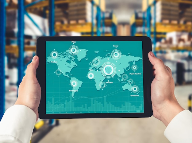 warehouse management innovative software in computer for real time monitoring