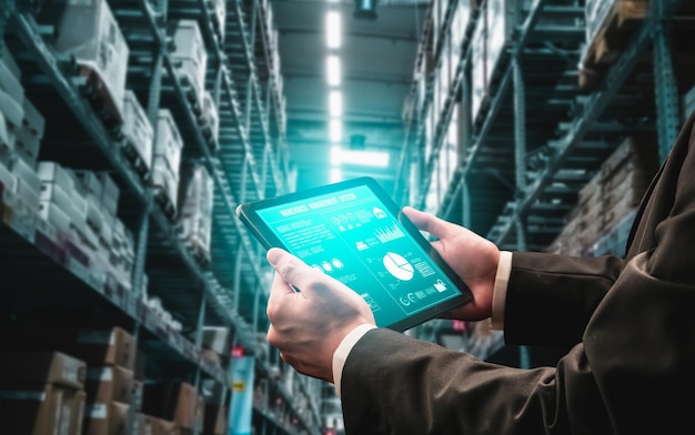 warehouse management innovative software in computer for real time monitoring
