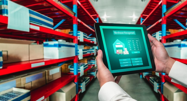 warehouse management innovative software in computer for real time monitoring