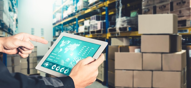 warehouse management innovative software in computer for real time monitoring