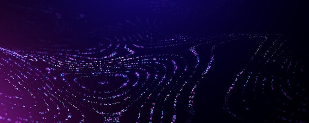 Wave background Blockchain technology concept radio waves Encryption cryptography Big data Data background Digital background Technological background 3d render