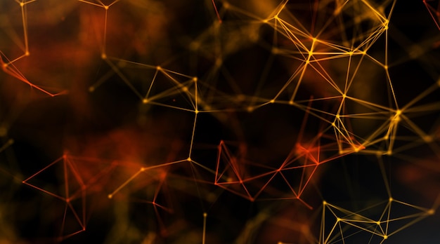 Wave of connection network dots background