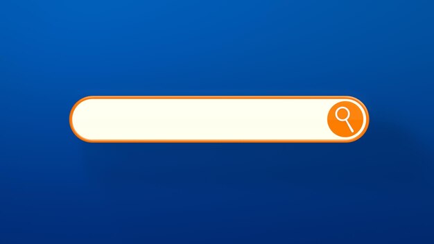 Web Browser Search Bar Orange Edging of the Search Bar on Dark Blue Background Internet Concept