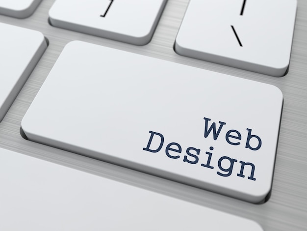 Web Design - Business Concept. Button on Modern Computer Keyboard.